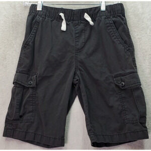 Lucky Brand Cargo Shorts Girls Medium Black 100% Cotton Elastic Waist Drawstring